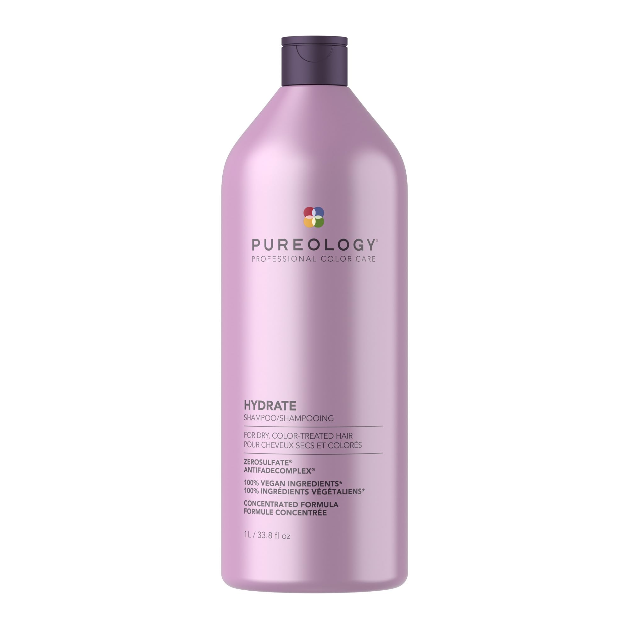 Pureology Hydrate, Moisturising Shampoo, For Medium to Thick Dry, Colour Treated Hair, Vegan Formulas, Sulphate Free, 1000ml