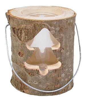 Baumstamm Laterne Mit Glaseinsatz Kerze Windlicht