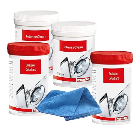 2 Stk. Miele Entkalker + 2 Stk. Maschinenreiniger incl. MARETeam Poliertuch