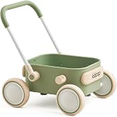 PULA Baby Push Walker with Wheels Toddler Wagon for First Learner Baby Toys 6-12 Months, 1 Year Old Birthday Gifts, Indoors and Outdoors (Green)
