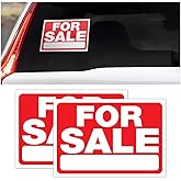Sandfren 2PCS for Sale Sign Car Stickers, 10 x 7 Inch Self Adhesive Vehicle Window Decals for Handwriting, Waterproof Large Space Automotive Indoor Outdoor Warning Sign, Universal Fit