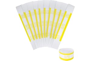 Y essential Currency Straps â€“ Bill Wrappers, Money Bands to Organize Bills, ABA Standard Colors, Self-Adhesive, 7.5 x 1.15 Inches (Yellow$1000-100pcs)