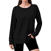 Missufeintl Women's Long Sleeve Crew Neck Workout Sweatshirts Loose Casual High Low Tunic Pullover Tops 2025 Fall Clothes
