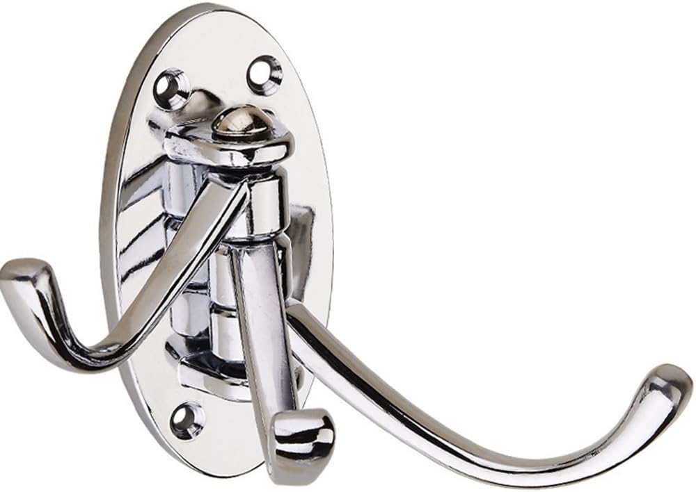 OUNONA Swivel Coat Hook Folding Solid Metal Heavy Duty Swing Arm Triple Hook Wall Mounted Hanger