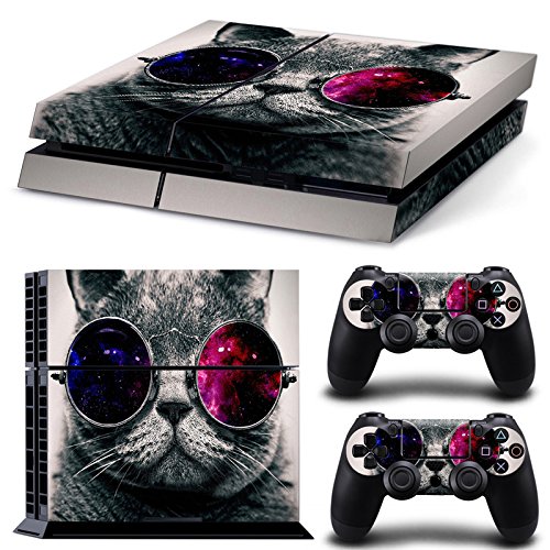 Chickwin PS4 Vinyl Skin Full Body Cover Sticker Decal For Sony Playstation 4 Console & 2 Dualshock Controller Skins (Cat)