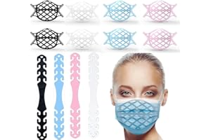 Malytizi Pack of 12 Silicone 3D Face Mask Bracket Large Natural Silicone Mask Inner Support Frame Smooth Comfortable Breathing Space Adjustable Mask Extender Strap Mask Ear Saver Mask Strap