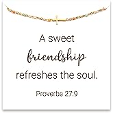 STORYJEWELLERY Friend Gifts for Women, Friend Bracelet, Cross Bracelets for Bestie, Friend Birthday Gifts for Women, Friendship Jewelry, Christian Jewelry