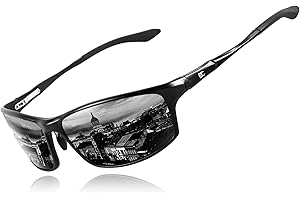 BIRCEN Polarized Mens Sunglasses: UV Protection Sports Shades for Men Women Sport Driving with Al-Mg Frame