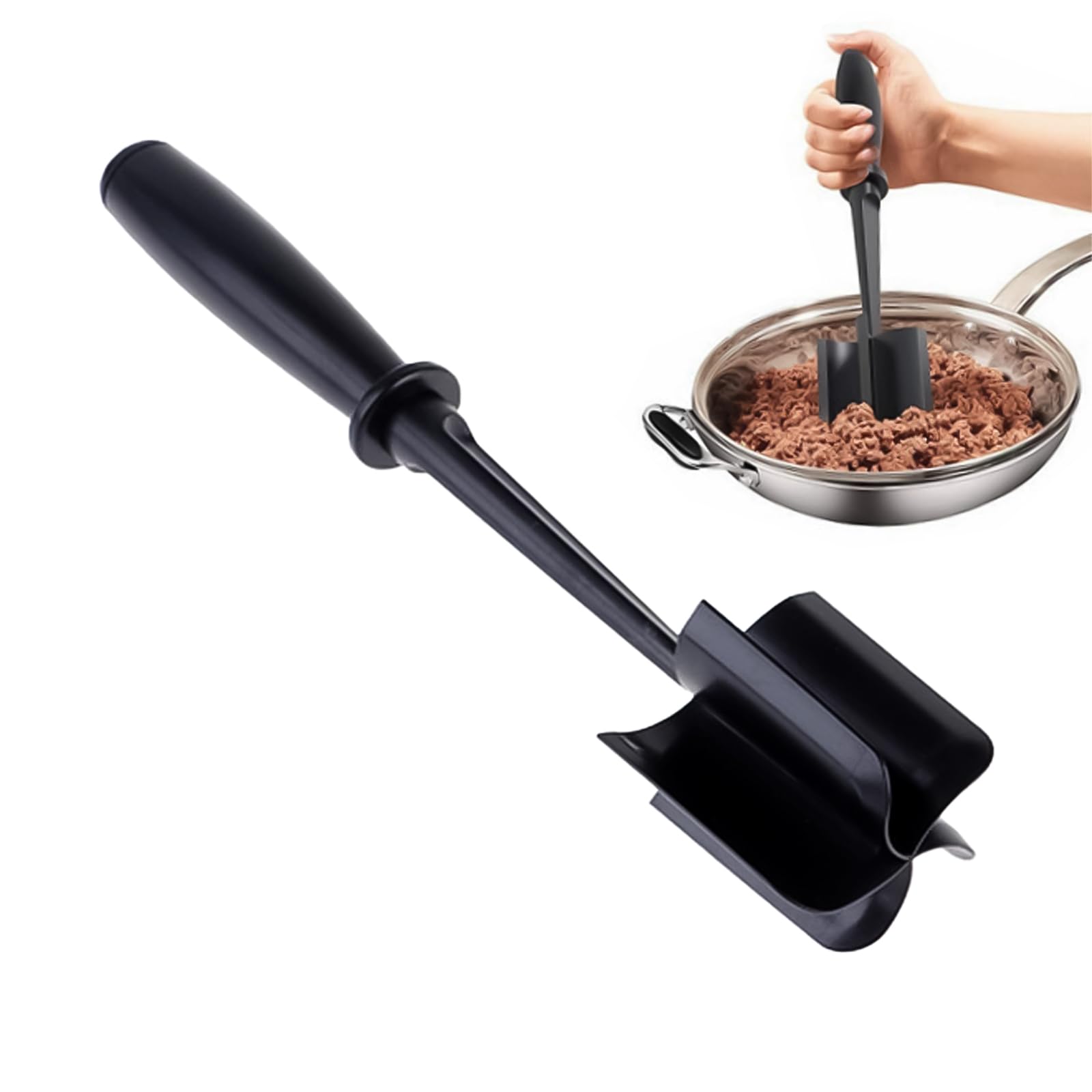 Meat Chopper, Ground Chopper Utensil, Multifunctional Heat Resistant Masher and Mix for Hamburger Meat, Beef, Turkey More, Nylon Utensil Non Stick Cookware