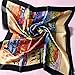ETSYG 32’’ Silk Scarf Women’s Oil Painting House Pattern Large Square Satin Headscarf Headdress