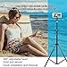 Up to 82 Inch Extendable Tripod with Mobile Phone Clip Mount, Camera Tripod, Compatible with Most Cell Phones, DSLRs, Digital Cameras and Action Cameras for Selfie and Live Video (82 in Silvery)