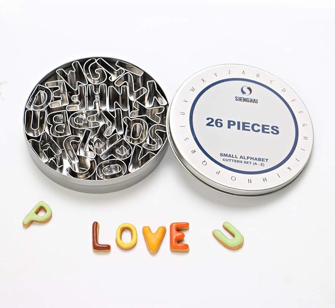 ShengHai 26Piece Small Alphabet Cutters Set (A Z), Stainless Steel
