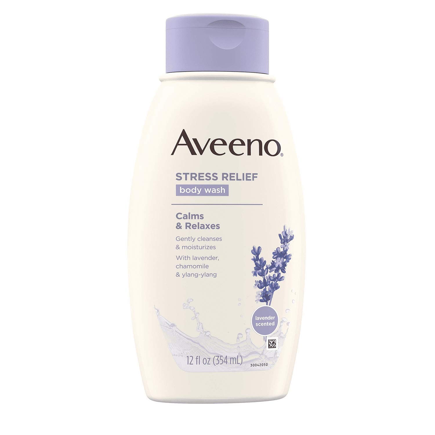 Aveeno Active Naturals Stress Relief Body Wash with Lavender, Chamomile & Ylang-Ylang, 12 Ounce (Pack of 3)