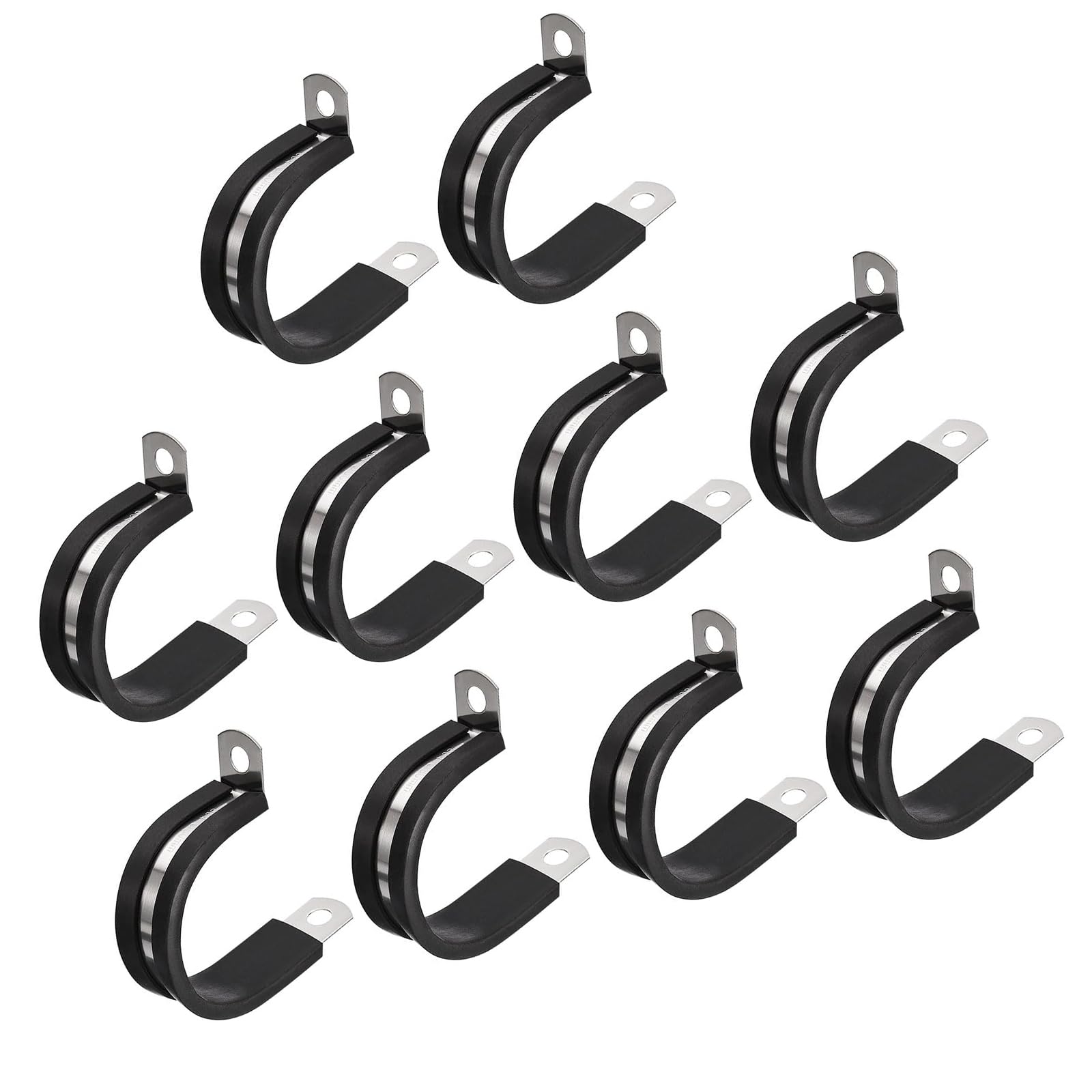 MACHSWON 20Pcs 1-3/16 Inch(30mm) Cable Clamp, Rubber Cushioned Insulated Clamp 304 Stainless Steel R Shape Bracket Metal Pipe Clamp Tube Holder for Wire Hose Tube