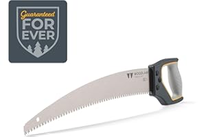 Woodland Tools Super Duty D-Handle Pruning Saw – Curved Tree Saw with Hardened Steel Blade, Aggressive Teeth, Non Slip Grip – Manual Tool for Limb Cutting, Branch Removal, and Yard Work