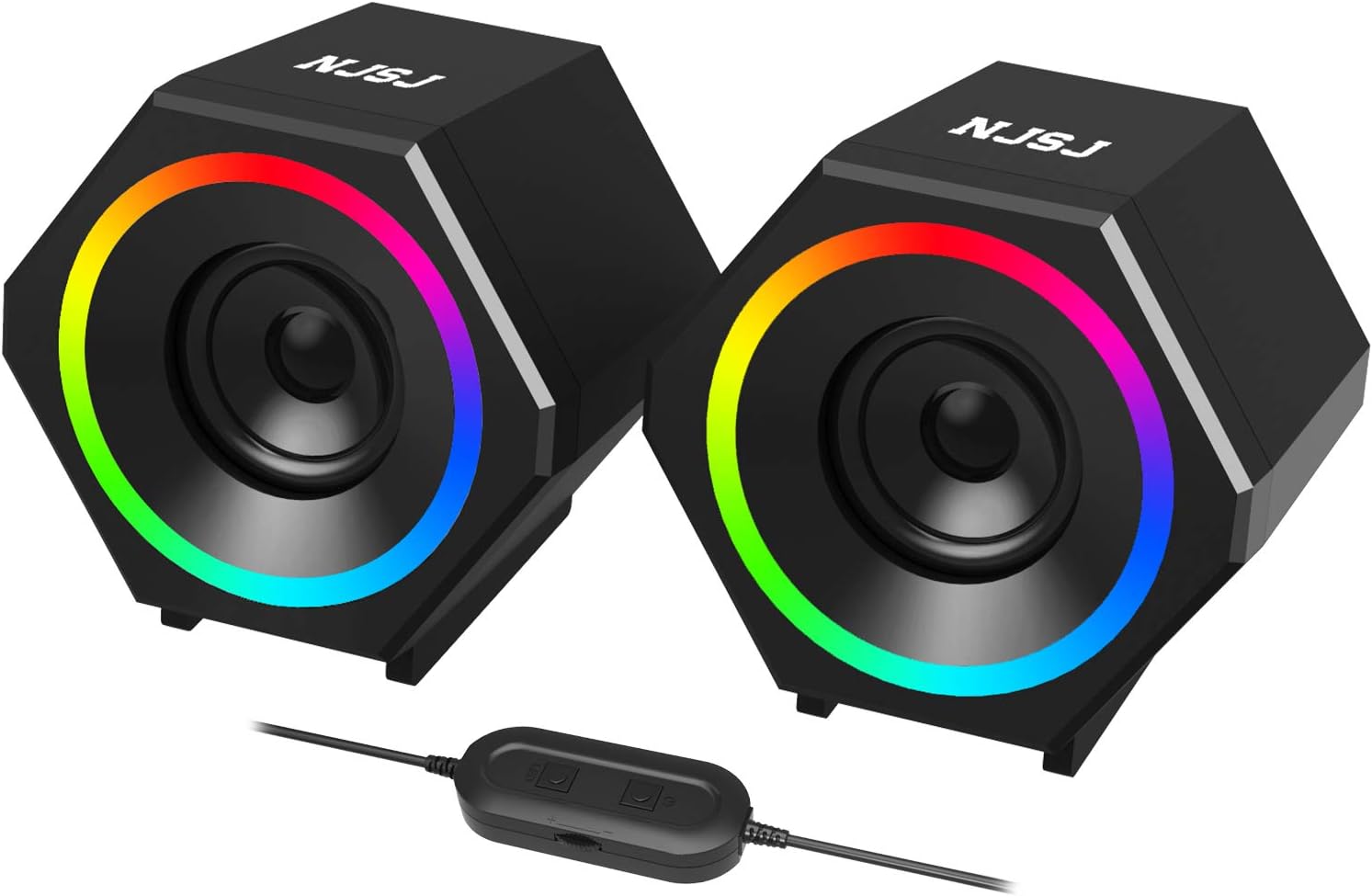 NJSJ Computer Speakers,10W 2.0 USBPowered Gaming Speaker with Enhanced
