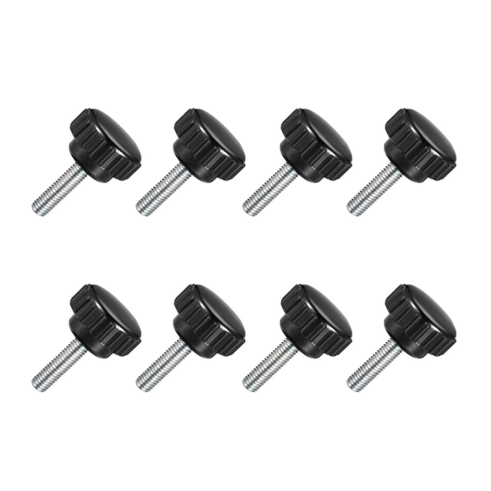 TA-VIGOR 8Pcs M5 x 20mm Male Thread Knurled Clamping Knobs Grip, 20mm Dia Carbon Steel Thumb Screw Clamping Handle Bolt with Thermoset Plastic Knobs