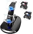 KONKY - PS4 Controller Charging Dock Stand, USB Dual Charger Station Accessory with LED Indicator for Playstation 4 / PS4 Slim Pro and PSVR Controller, Black