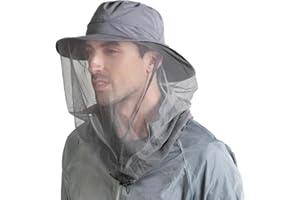 AISIYEDO Fishing Hat Sun Protection Hat Mosquito Head Net for Outdoors Bucket Hat with Hidden Net Mesh