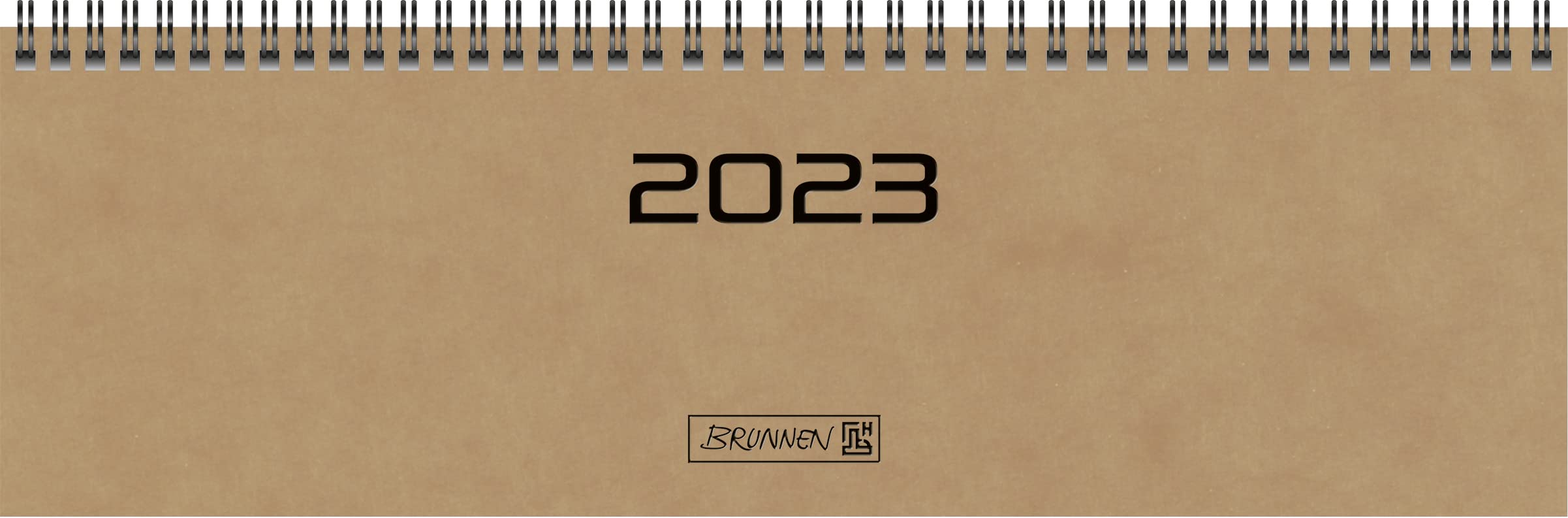 BRUNNEN Weekly Calendar Model 777 2023 Sheet Size 32.6 x 10.2 cm Brown