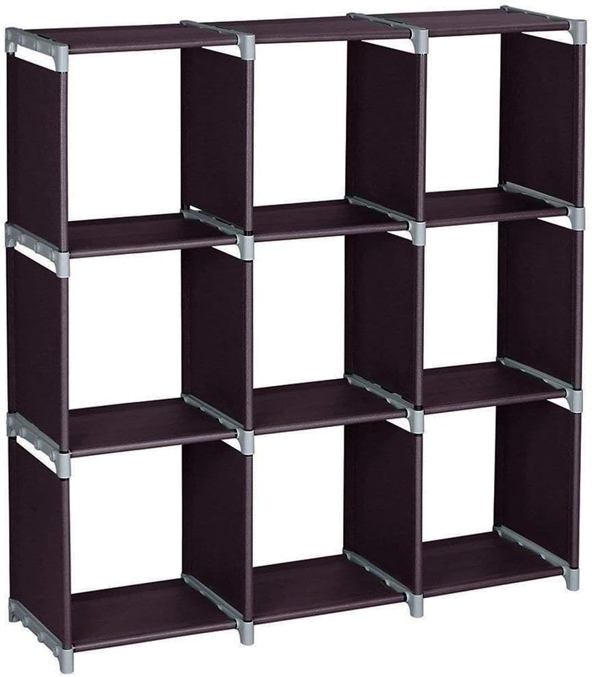 9 Storage Cubes Shelf 3 Tiers Compartments Shelf Rack