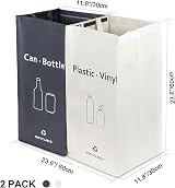 BOMEI PACK 2 Packs Recycling Bins 28 Gal White Gray Double Compartment view 2