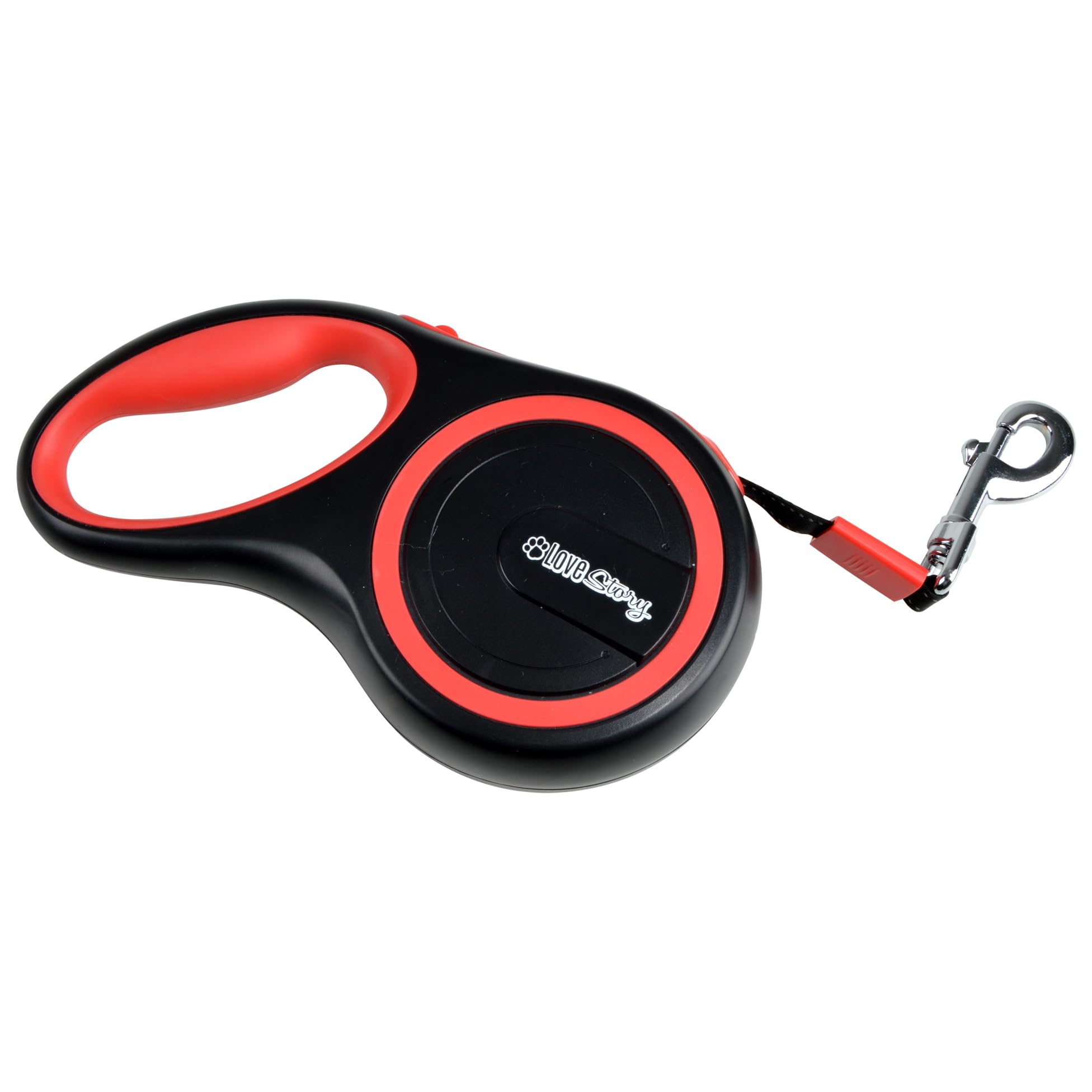 Retractable Lead Max 50 kg 8 m Plastic Size L 20.8 x 11.8 x 4.3 cm, Red/Black