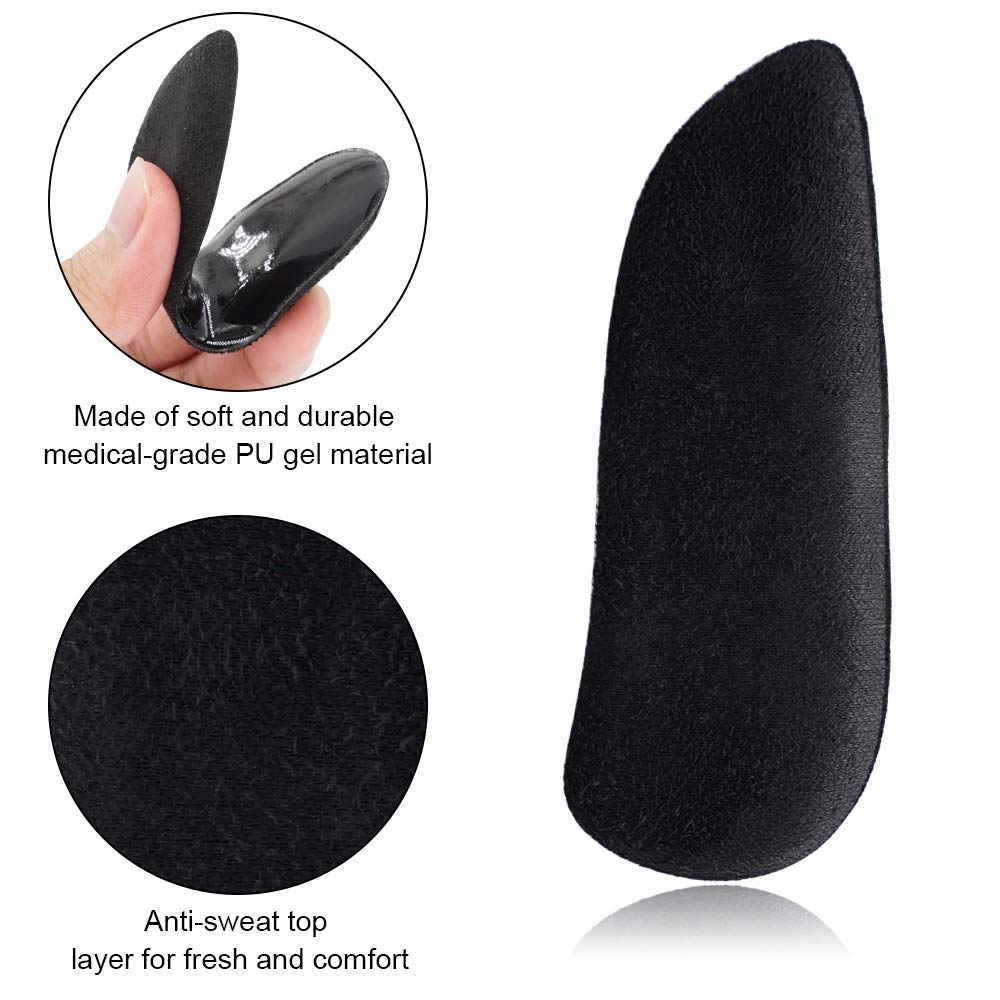 SQHT Orthotics Medial & Lateral Heel Wedge Silicone Insoles for Supination and Pronation, Corrective Adhesive Gel Shoe Inserts for Bow Legs, Foot Alignment, Knock Knee Pain (Transparent+Brown+Black)