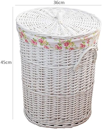 CAI Cesto de ropa para el hogar Ratán con tapa Forro de arpillera de