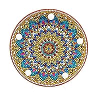 Dartphew Diamond Painting Lights, DIY Handmade Artwork Diamond Painting Kit Bedside Lamp Arts Craft with LED Night Light 5D Full Drill Crystal Drawing Kit for Home Decoration - Religious