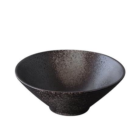 Tazón de cerámica de cerámica Tazón Negro de gres con Esmalte ...