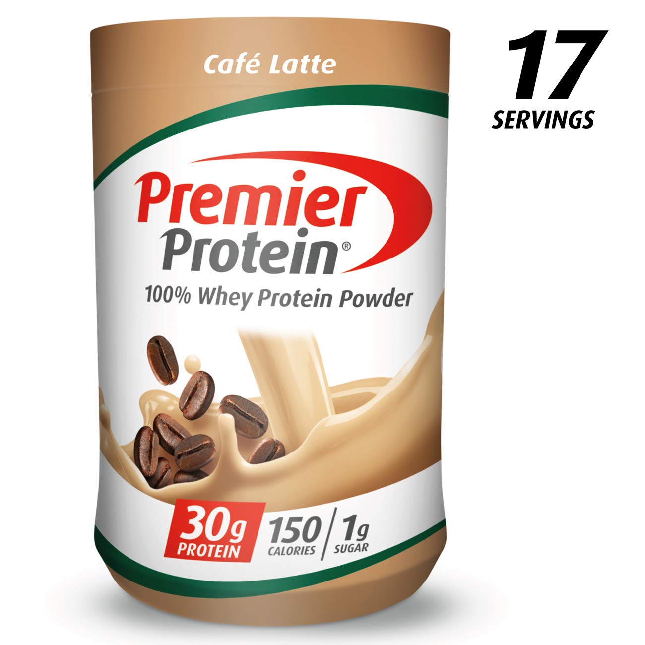 Premier Protein Whey Protein Powder, Cafe Latte, 17 Servings, 23.9