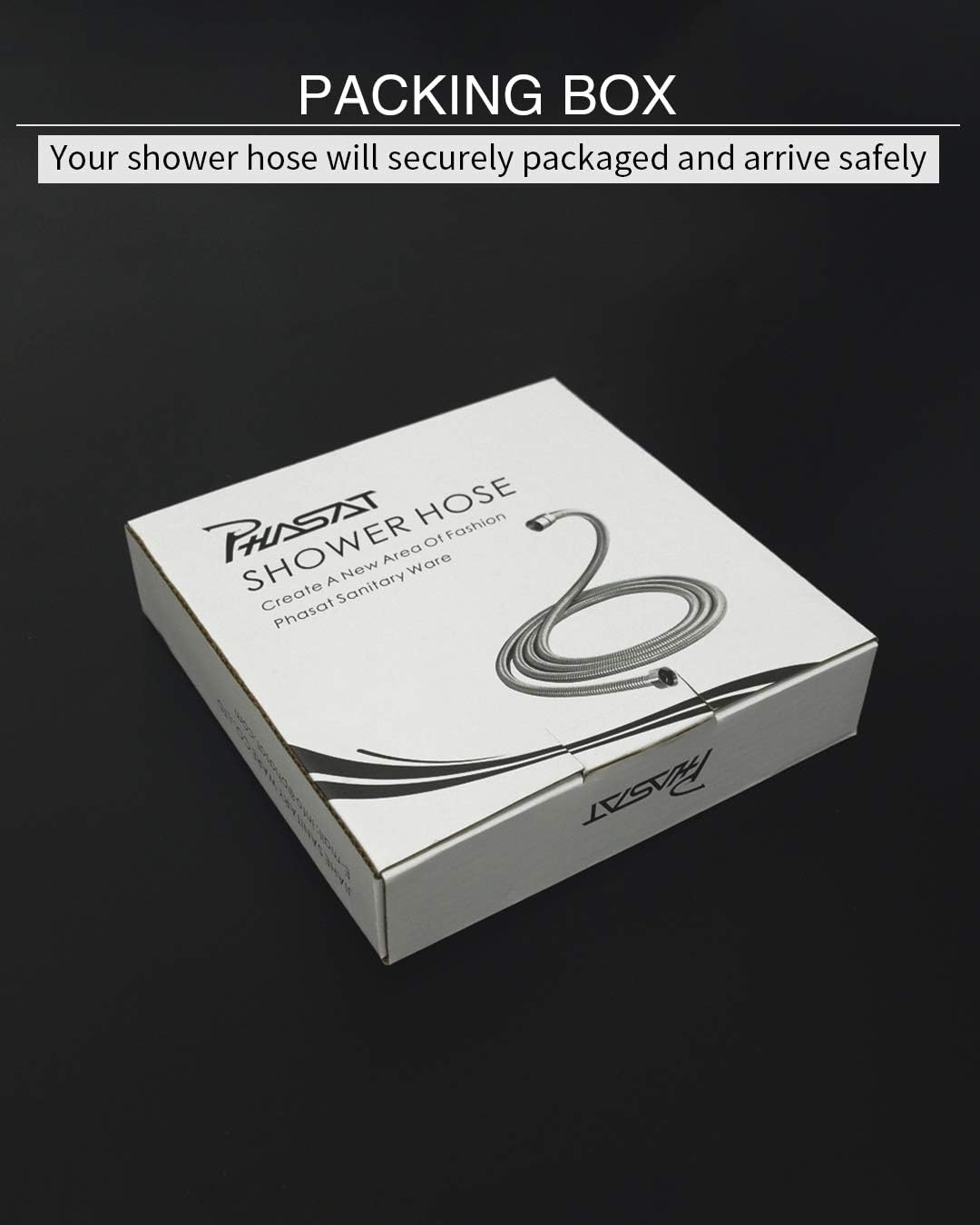 PHASAT 138-Inch Extra Long Shower Hose 304 Stainless Steel Handheld Shower Head Hose Extension, Outdoor Bathroom Tube Sprayer Replacement Hose Brushed Nickel, A3107N-3.5 - - 