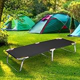 Magshion Portable Military Fold Up Camping Bed Cot with Storage Bag, Black