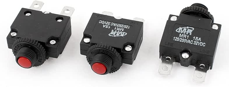 AC 125V/250V DC 32V 15A Air Compressor Circuit Breaker Protector 3Pcs
