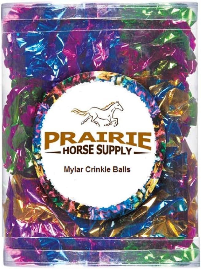 Prairie Horse Supply X Large Premium Mylar Crinkle Balls (7 Pack) (2.5 Inches in Diameter) Interactive Long Lasting Lightweight Shiny Metallic Cat Kitten Toys Assorted Colors : Pet Supplies