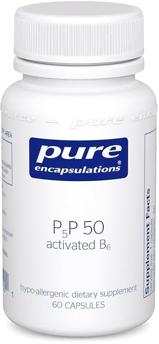 Pure Encapsulations - P5P 50 (Activated Vitamin B6) - Hypoallergenic Supplement to Support Metabolism of Carbohydrates, Fats, and Proteins* - 60 Capsules