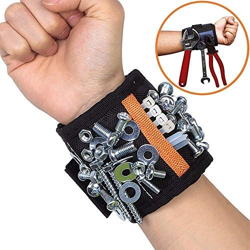 HanDingSM Magnetic Wristband with 15 Powerful Strong Magnets for Holding Tools, Screws, Nails, Bolts, Drill Bits,Screwdriver Bits and Small Tools DIY Handyman, Men, Women