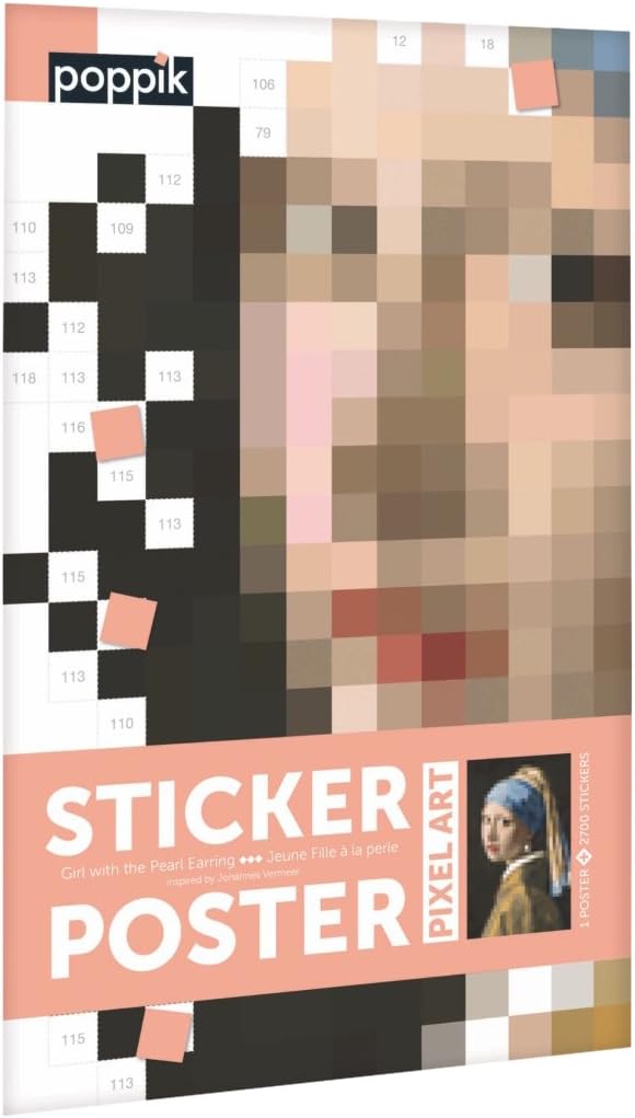 Poppik Vermeer (Girl with The Pearl Earring) - 32'' X 16'' Sticker Art