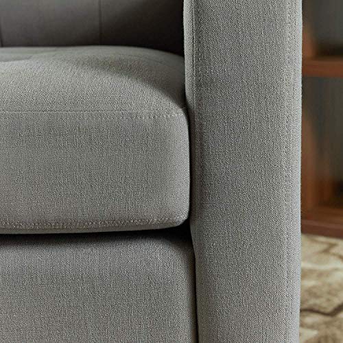 Top Space Accent Chair Living Room Chairs Arm Chair Single Sofa Upholstered Gray Comfy Fabric Mid-Century Modern Furniture for Bedroom Office (1PCS-1, Gray)