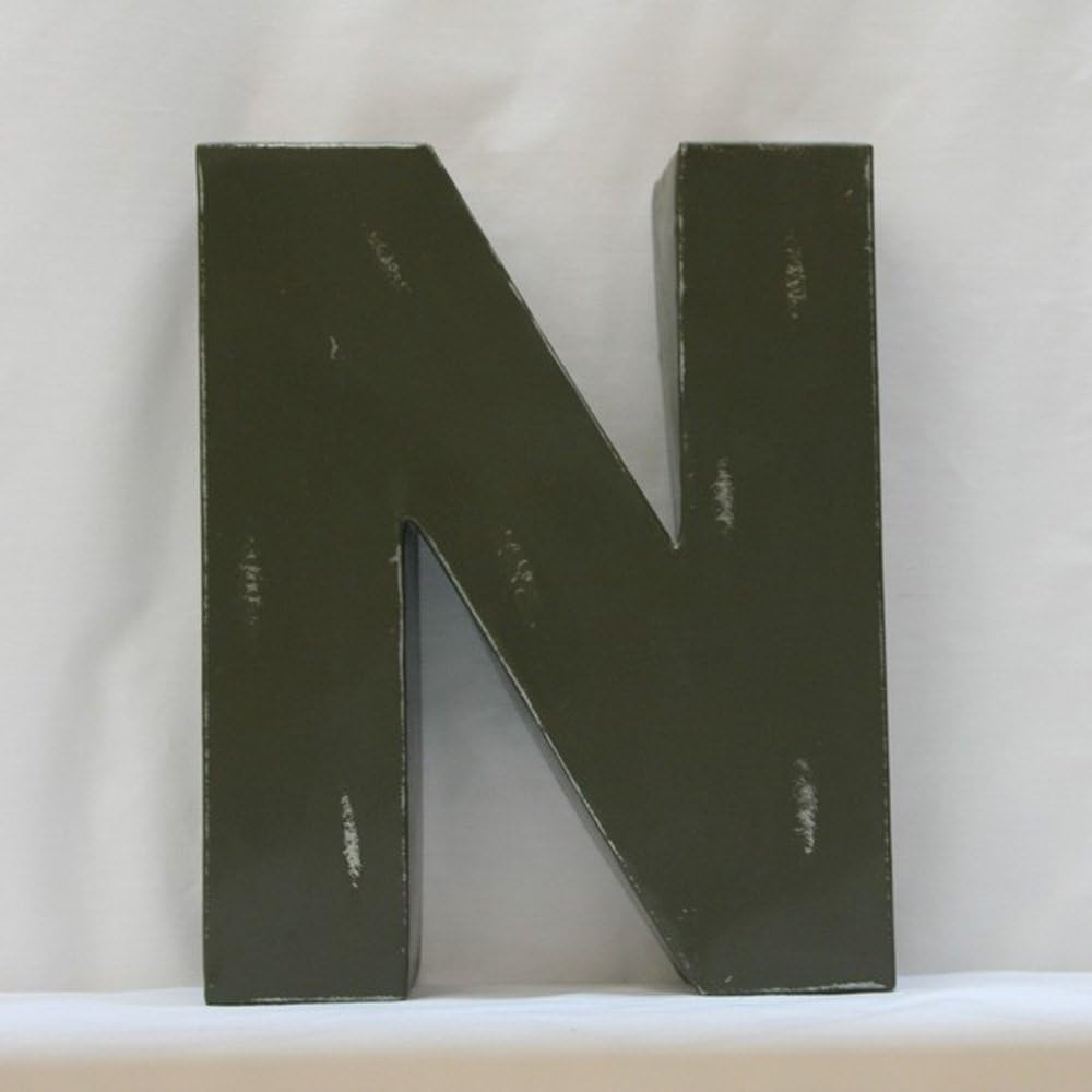 Metal Graphite Block Letter N