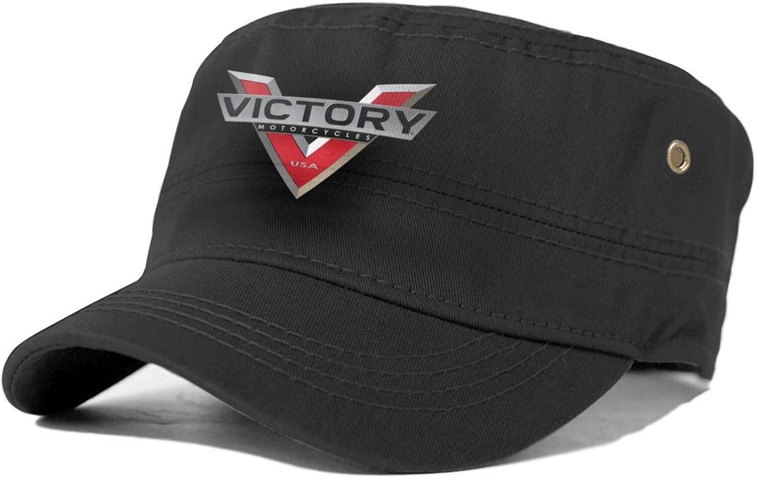 Victory Motorcycles Unisex Flat Cap Adjustable Cotton Hat with Snap