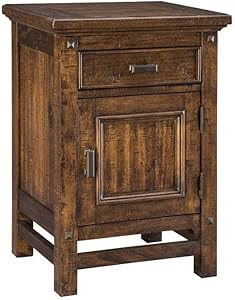 Intercon Wolf Creek Rustic Vintage Acacia 1-Door 1-Drawer Nightstand