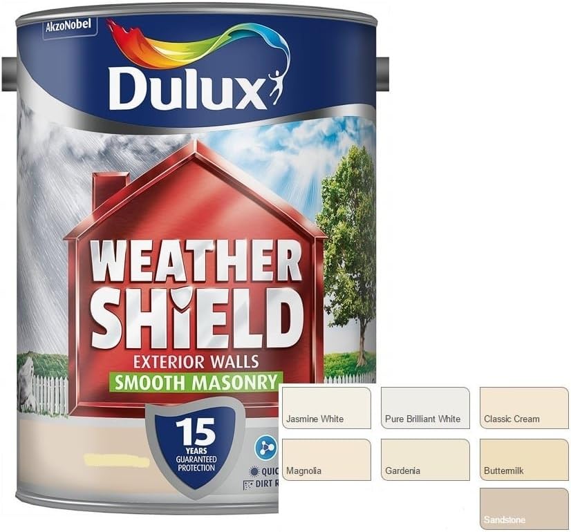 Dulux Paints 5 Litre Weathershield Smooth Masonry Jasmine White by Dulux paints