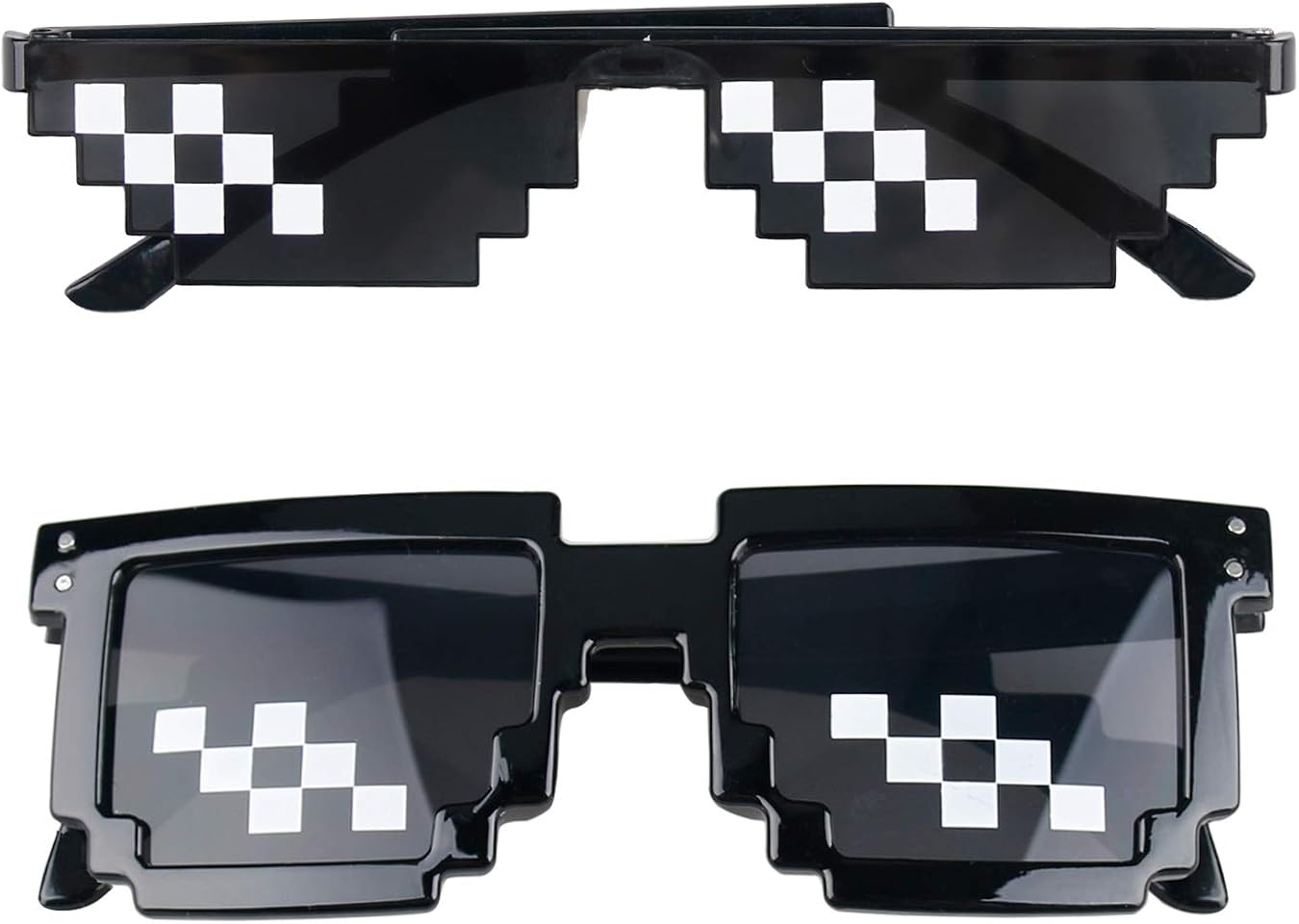 Amazon Co Jp Thug Life アウトドアファッションサングラス2ピースモザイクピクセルメガネブラックプラスチックフレームボーダーなし 人気男女ドレスアップクールなネットワークファッション 服 ファッション小物