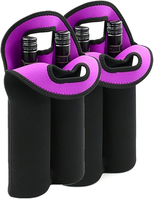 Home & Garden Insulated Neoprene Wine/Champagne Two Bottle Holder Tote