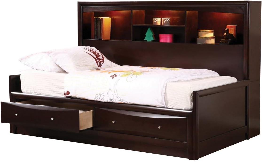 Coaster Fine Furniture, Cama Individual de Madera con Espacio para