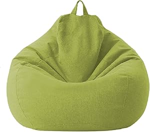Mekiyo Bean Bag Sofa Chairs Cover, Classic Lazy Lounger Bean Bag Storage Chair for Adults and Kids for Home Garden Lounge Living Room Indoor Outdoor(27.531.5 in, Green 01)