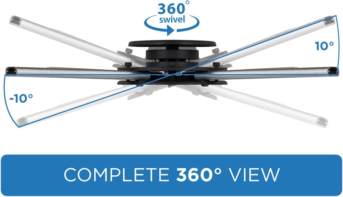 Mount-It! Flush Ceiling Projector Mount with Security Lock, Universal Fit, Low-Profile & Anti-Theft Lockable Bracket with Full Motion Adjustment, 44 Lbs Capacity (MI-609): Office Products