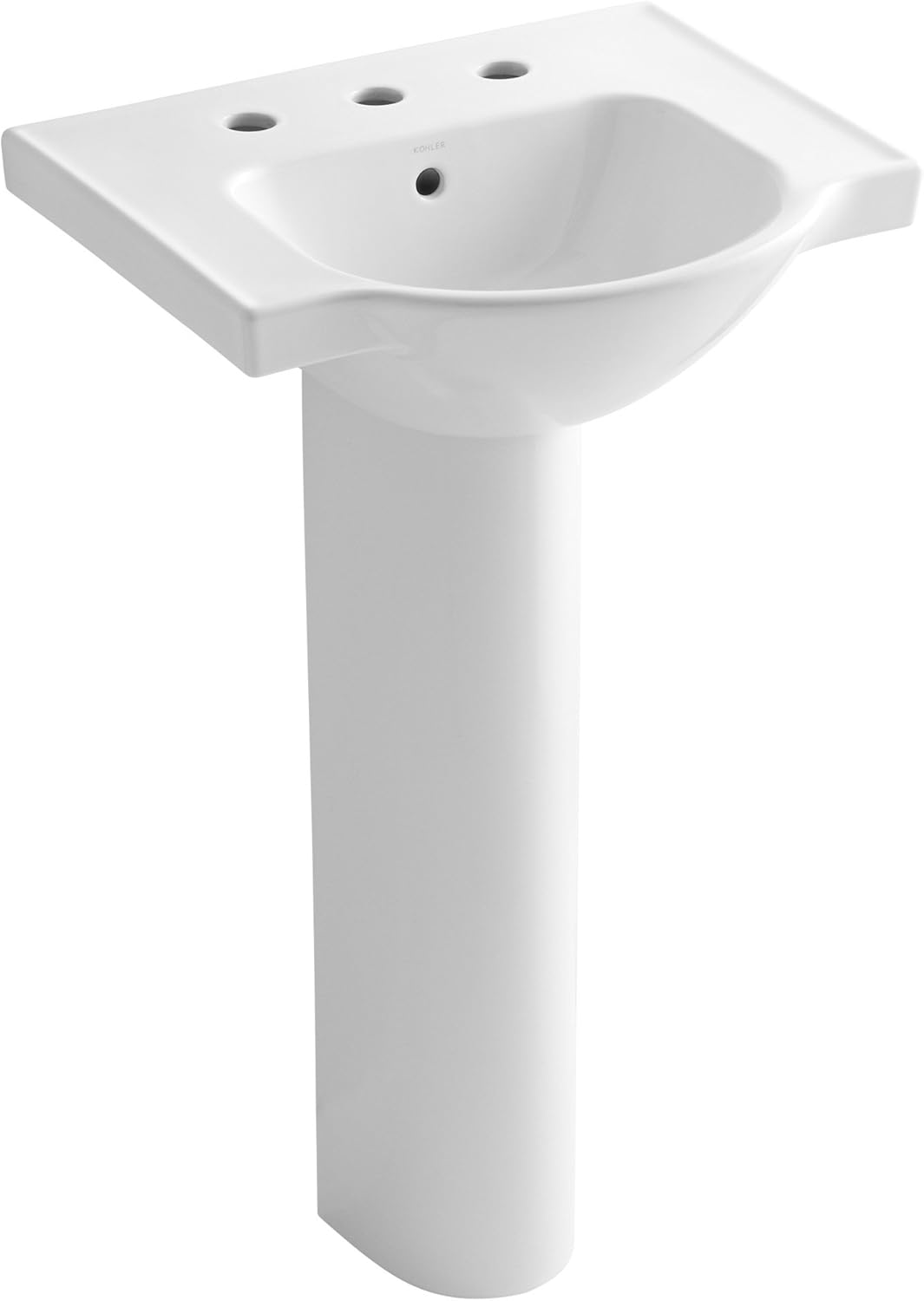 Kohler K526580 Veer Pedestal Bathroom Sink with 8Inch Widespread